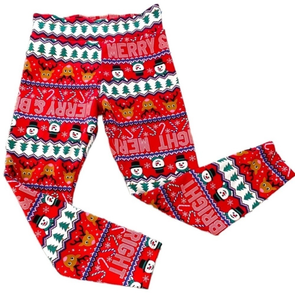 NWT Size XL (15-17) High Waist Fleece Lined Christmas Holiday Pants